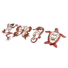 4 шт. сад 3D металлические Гекко животные, на стену, изображение орнамент FIGURIE открытый Крытый Декор