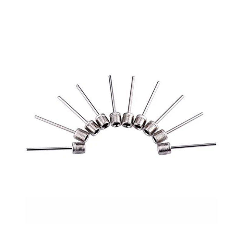 ball inflating pump needle 10pcs For Football Basketball Soccer Inflatable Air Valve Adaptor Stainless Steel Pump Pin