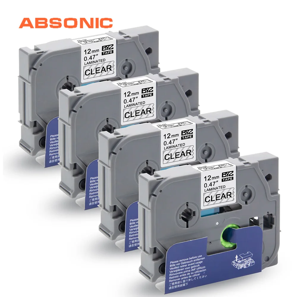 Absonic 4 шт. TZe-131 TZ-131 принтер ленты черный на прозрачном 12 мм заменить Brother P-touch cube PT-D210 PT-H110 PT-D600 этикетка производители