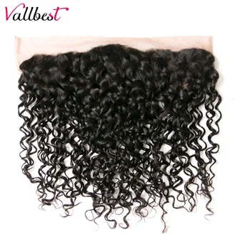 

Vallbest Water Wave 4X13 Ear to Ear Frontal Closure Natural Black Lace Frontal With Baby 100% Human Hair Remy Hair Extension