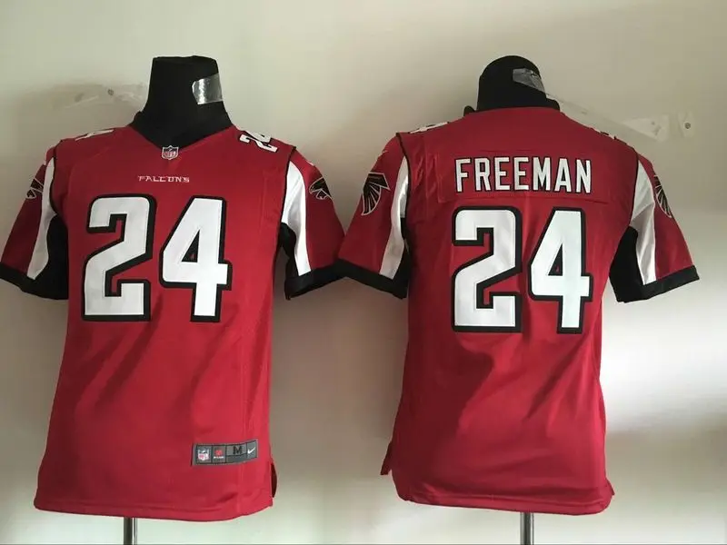 Синий Все сшитые Молодежные Детские футболки для детей 2 Matt Ryan 11 Julio Jones 21 Deion Sanders 24 Devonta Freeman - Цвет: Синий