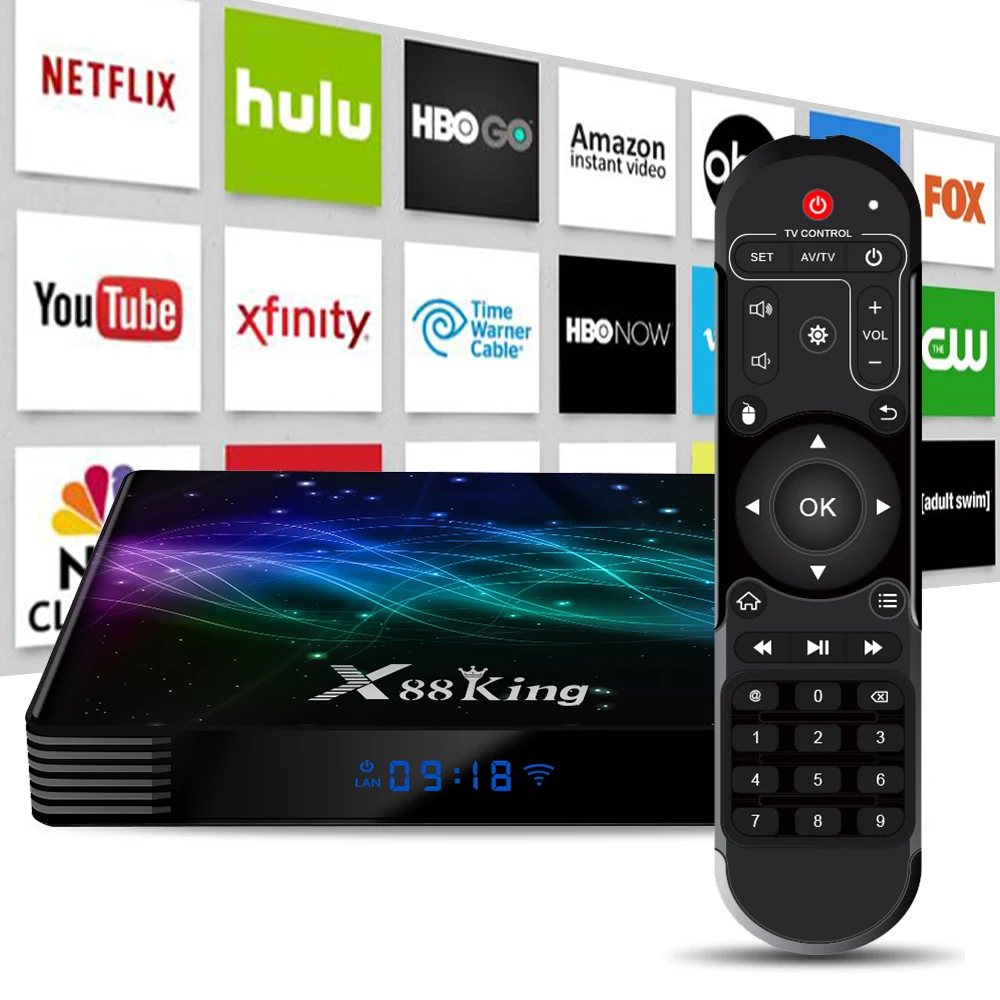  S922X Hexa core Set Top Box Mali-G52 MP6 Bluetooth 5.0 4G 128G DDR4X 4K Android 9.0 9 Smart USB3.0 