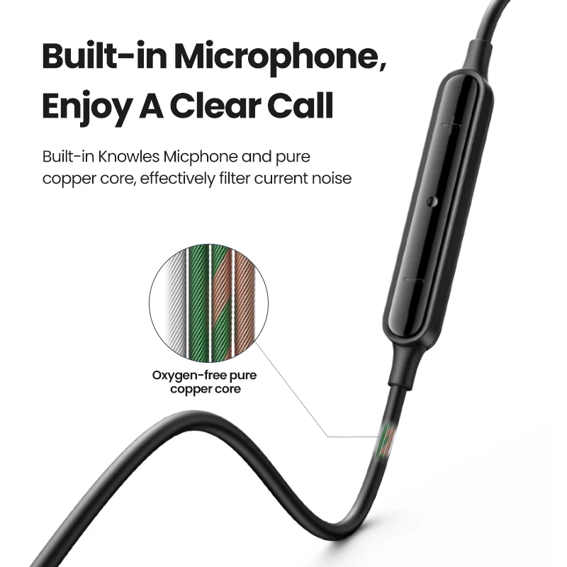UGREEN – écouteurs filaires avec Microphone dans l'oreille, 3.5mm,  antibruit, USB Type C, écouteurs Lightning pour iPhone Xiaomi - AliExpress