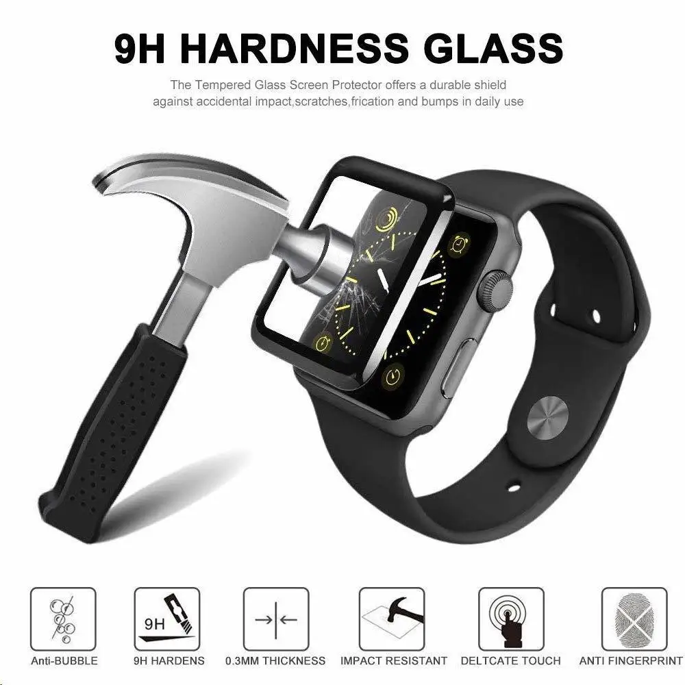 Закаленное стекло для Apple Watch полноэкранная Защитная пленка серии 4 с