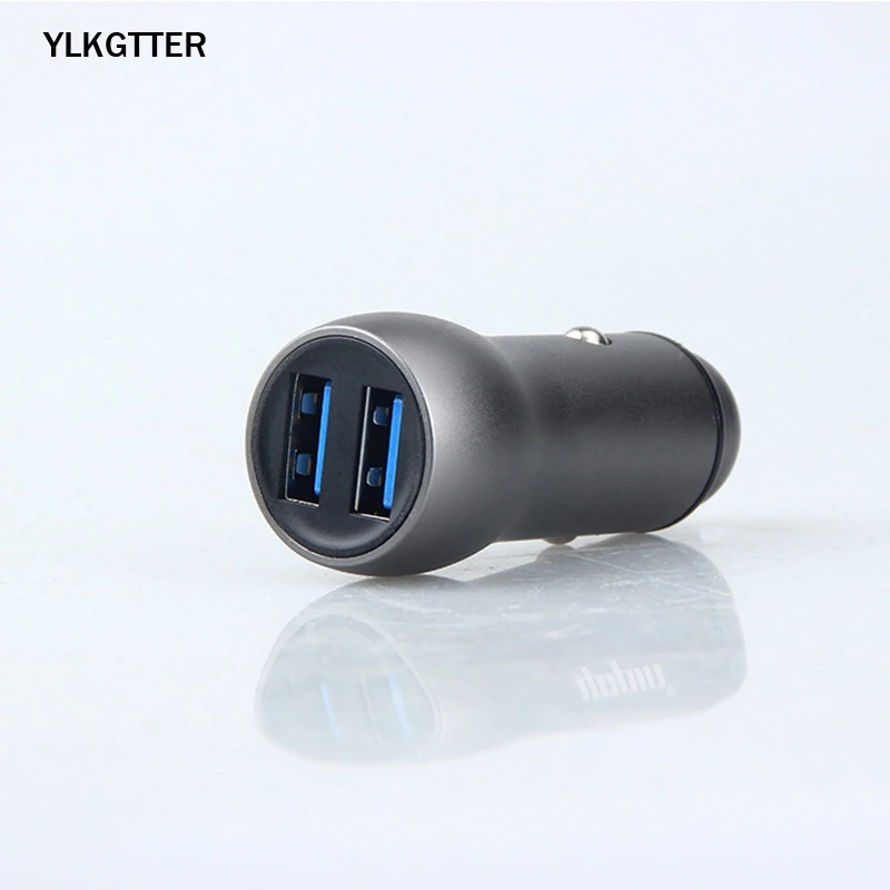 YLKGTTER двойной USB автомобильный адаптер зарядного устройства для телефона QC 3,0 Металлический мини USB Автомобильное зарядное устройство для мобильного телефона планшета быстрое зарядное устройство автомобильное зарядное устройство