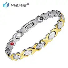 MagEnery, магический женский браслет, отрицательные ионы, Био, медицинские браслеты, звено, Браслет-Шарм, нержавеющая сталь, золото, серебро, ювелирные изделия
