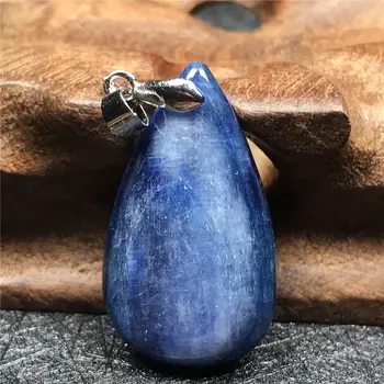 

Top Natural Blue Kyanite Pendant For Woman Lady Man Water Drop Stone 30x17x5mm Beads Crystal Silver Beauty Fashion Jewelry AAAAA