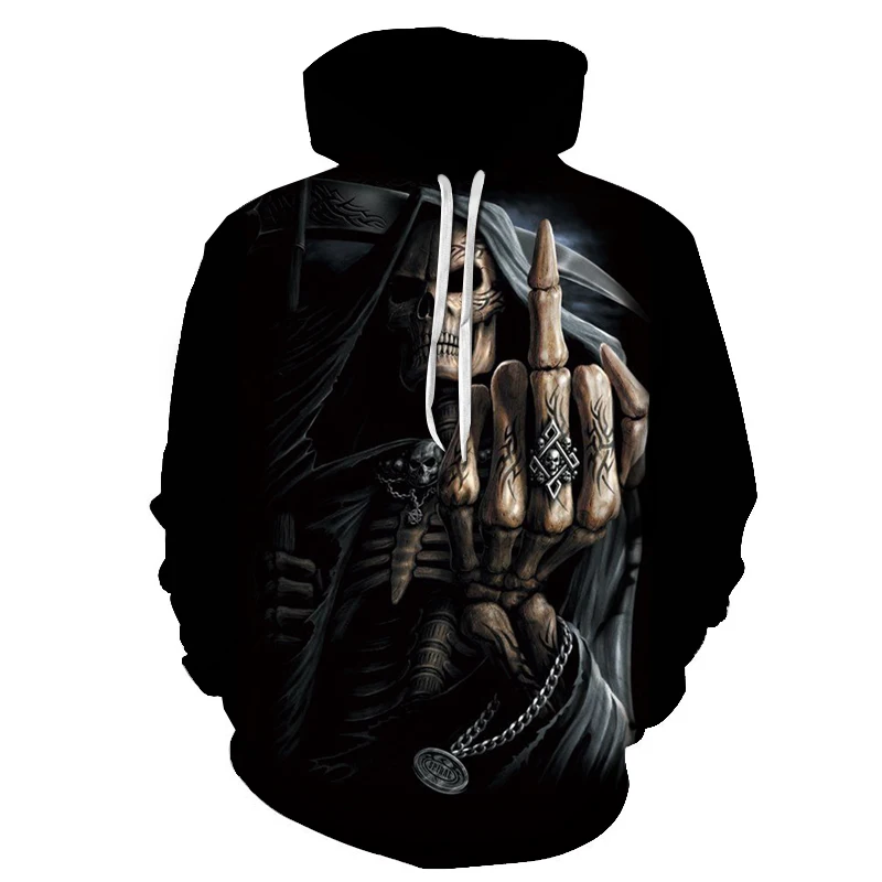 

2020 newest Sweatshirts man's Plus Size 3D print skull Print Convertible Hoodie Sweatershirt Tops Sweatshirt man customer design