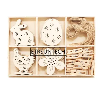 Preise 50sets Ostern Dekor Holz Kaninchen Ei Hase AnhĂ€nger Ornamente HĂ€ngen Tag Mit Box Ostern Partei Liefert FĂŒr Home DIY Prop