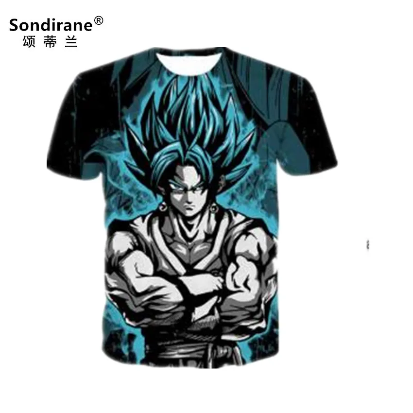 Sondirane/2019 новые модные Забавные футболки с 3D принтом аниме Dragon Ball Z GoKu летняя