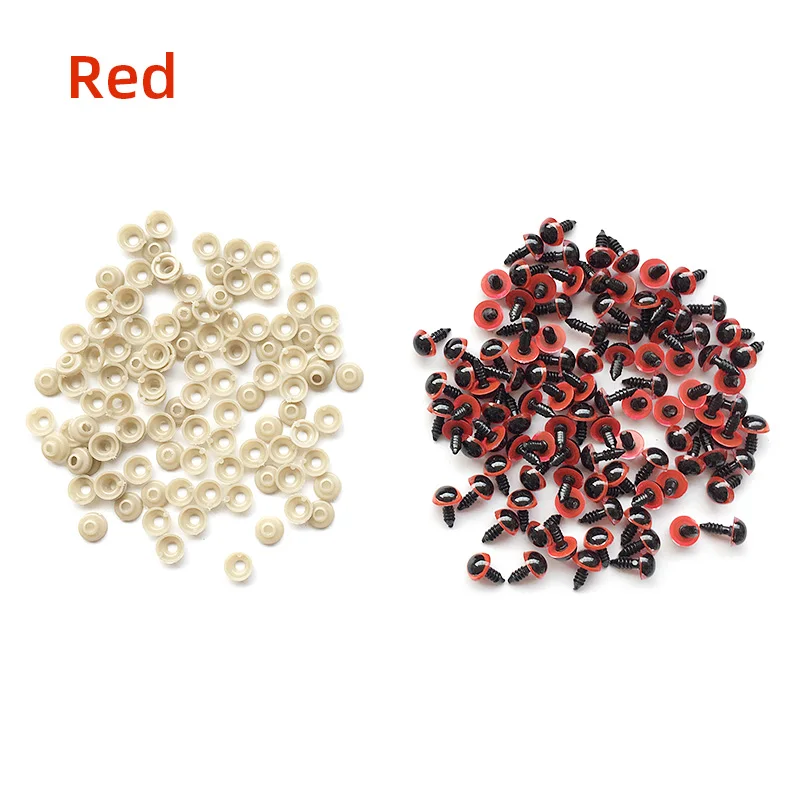 100pcs 8/10/12/mm Mix Color Plastic Safety Eyes Crafts Animal Bear DIY Dolls Puppet Accessories Stuffed Toys with Washer 11