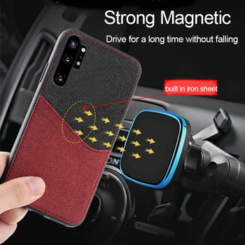 

Business Card slot Magnet case for Samsung Note 10 10+ case Para note 9 cover shockproof fabric capa for Galaxy Note10 plus case