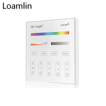 

Milight 2.4G RF T4 4-Zone RGB+CCT Smart Led Touch Panel Remote Controllers For RGB/RGBW/RGBWW/RGB+CCT Series AC90-110V/180-240V