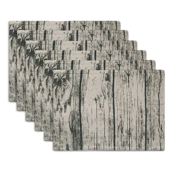 

6x Retro Tablecloth Tablecloth Imitation Wood Grain Placemat Wood Grain Photo Prop Background