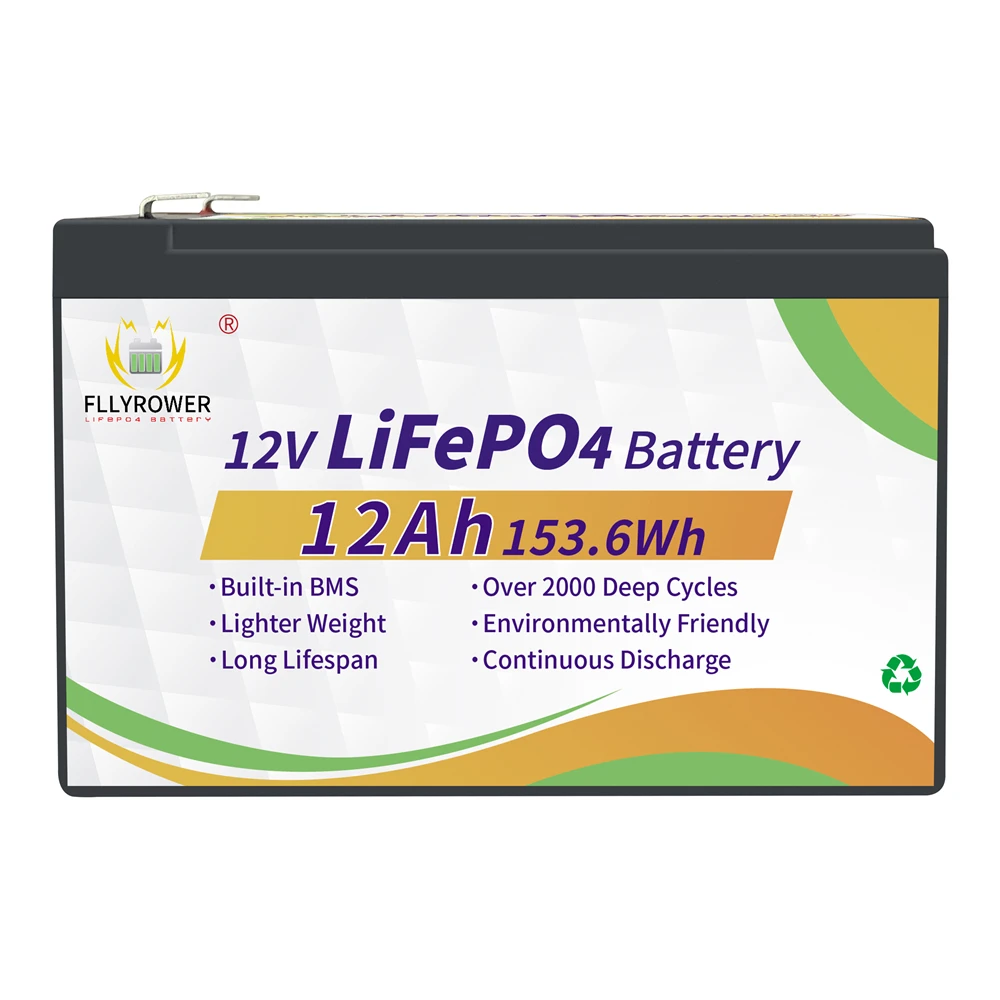 Bateria Recarregável do Fosfato do Ferro do Lítio para Trotinetes Solares do Vento Ciclo Profundo Lifepo4 12.8v 6ah 10ah 12ah 20ah Estoque dos Eua - Image 2