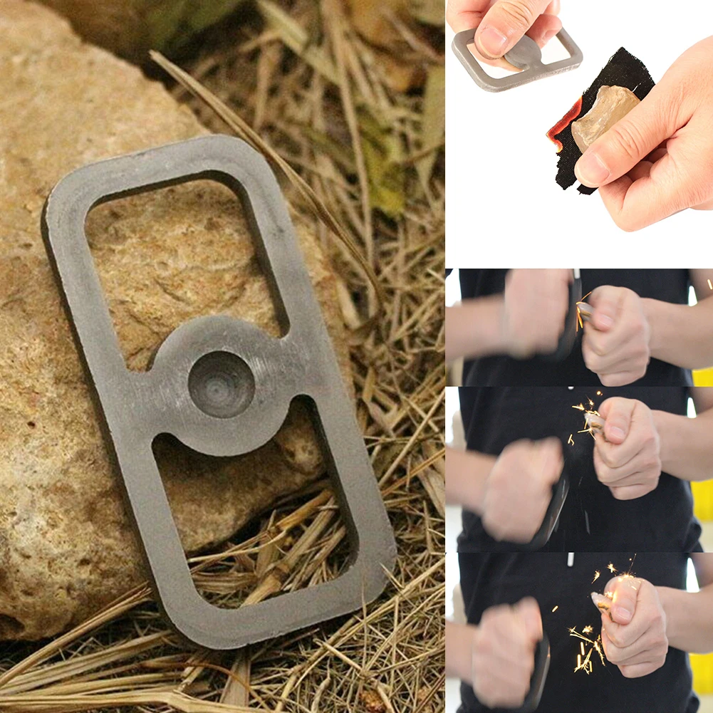 

Hiking Gray Survival Tools Exquisite Outdoor Lighter Practical Striker Kit Primitive Camping High Carbon Steel Home Fire Starter