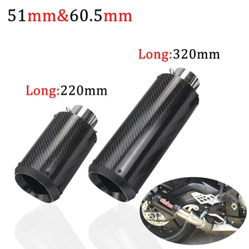 

For Ducati 696 BMW R1 R6 51mm 60mm Universal Muffler Escape Pipe Fit Most Motorcycle Lasaer Markig Sticker Exhaust Carbon Fiber