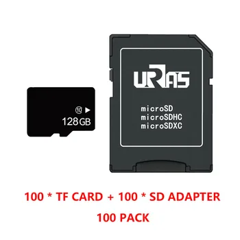 

WHOLESALE NEW High Speed 100 Pieces PACK Lot 128GB Micro-SD-Card with SD Adapter TF Card for smart phone camera digital products