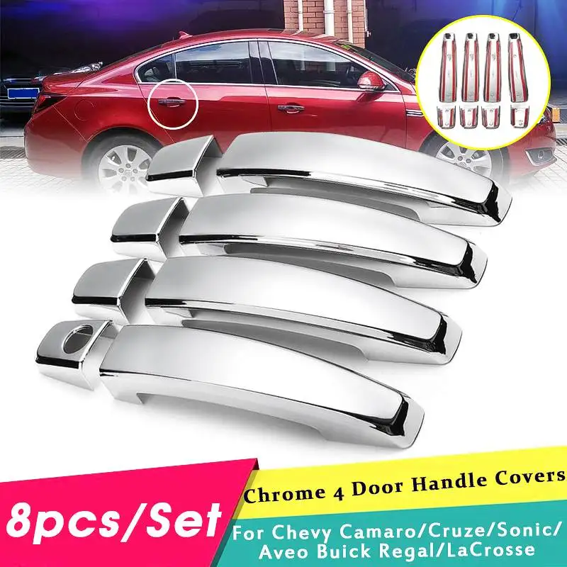 8 шт. дверная ручка Крышка для Chevy Cruze Camaro Malibu Sonic Aveo для Buick Regal 2010- Лакросс Автомобильная рамка наклейка хромированная