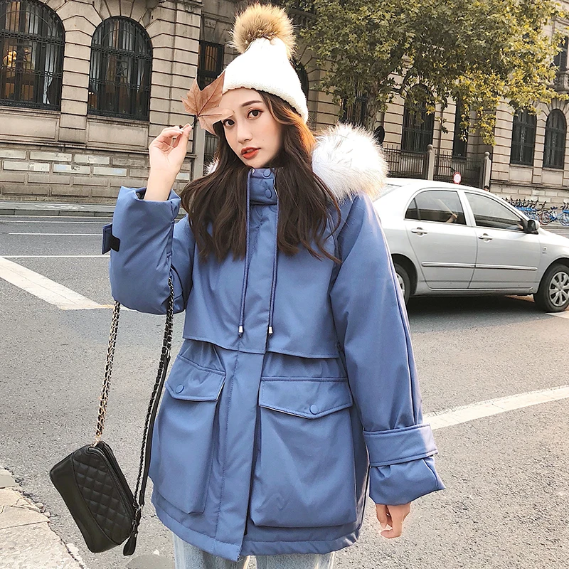 

Cool Winter Down Coat With Real Fur Hood Russia Women Puffer Jacket Female Warm Autumn Feather Jackets Parka Coats Outerwear
