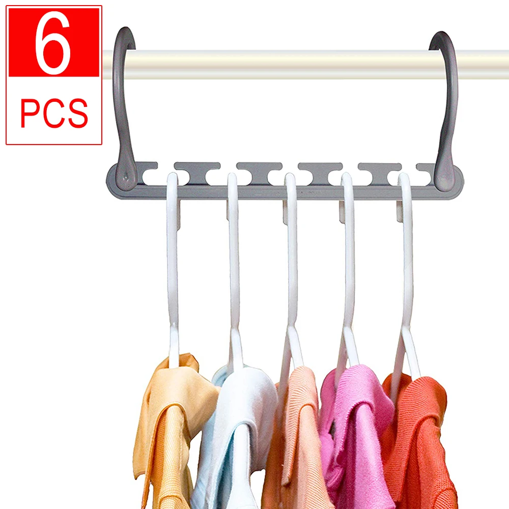 

Pack of 6 Wonder Hanger Grey Multi-function Closet Organizer TV Item