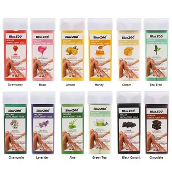 

100g Depilatory Wax Cartridge Hair Removal Cream Skin Hair Removal Heater Waxing Cream 12 Flavor Roll-On Hot Wax All Types Skin