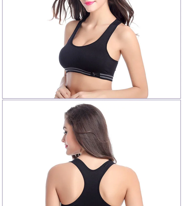 

Hot Sale No Steel Ring Sports Bra Shockproof Fitness Beauty Back Leisure Running Yoga Ladies Student Solid Color Underwear