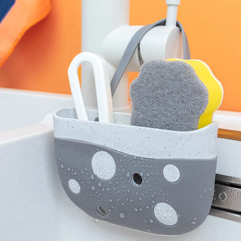

Kitchen Drain Basket Dots Storage Bag Sponge Soap Debris Rack Sink Shelf Faucet Organizer Bathroom Holder Portable Home Tools