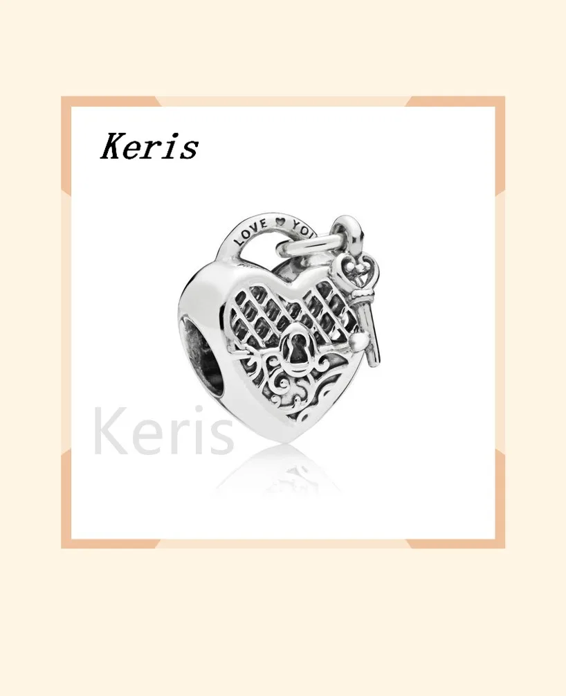 

100% 925 silver sterling new 797655 elegant retro love you lock charm frizzy original jewels