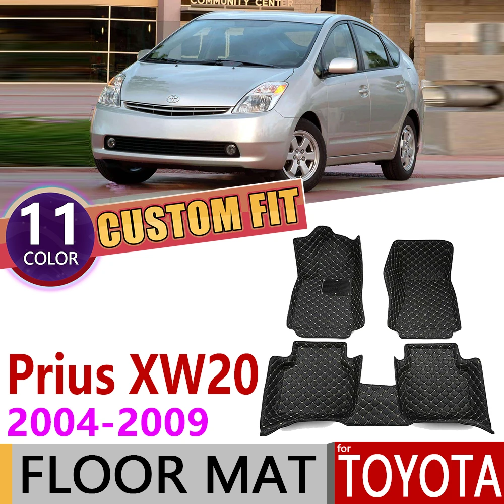 Кожаные автомобильные коврики на заказ для Toyota Prius XW 20 XW 20 2004~ 2009 5 мест Авто коврик для ног Аксессуары для ковров 2005 2006 2007 2008