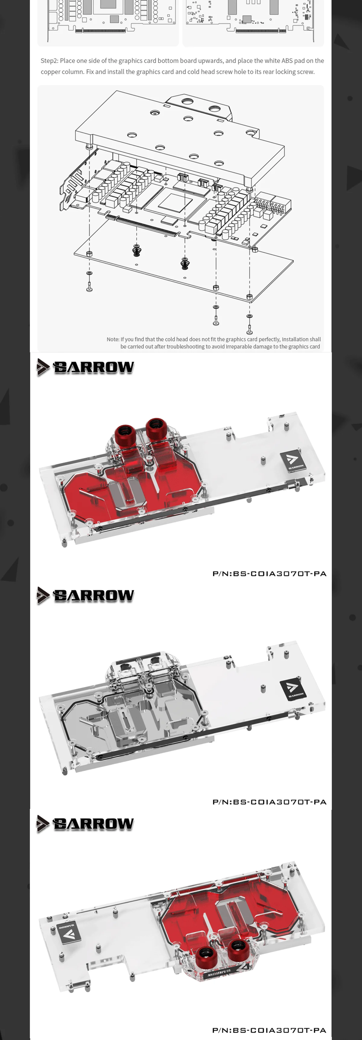 Barrow GPU Water Block , For Colorful iGame RTX 3070 TI Advanced OC / Ultra W OC 8G , Full Cover Water Cooler BS-COIA3070T-PA  