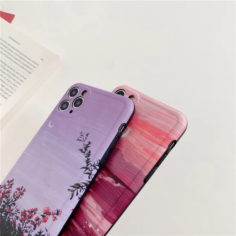 Purple Starry Sky Moon Camera Protection Soft IMD Phone Case for iPhone 8 Plus 7 SE 2 11 Pro Max X XR XS Max Fashion Back Cover Purple Starry Sky Moon Camera Protection Soft IMD Phone Case for iPhone 8 Plus 7 SE 2 11 Pro Max X XR XS Max Fashion Back Cover