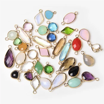 

Wholesale Water Drop Rhombus Heart Shape Woman's Necklace Pendant Bracelet Accessories Imitation Quartz Glass For Jewelry Making