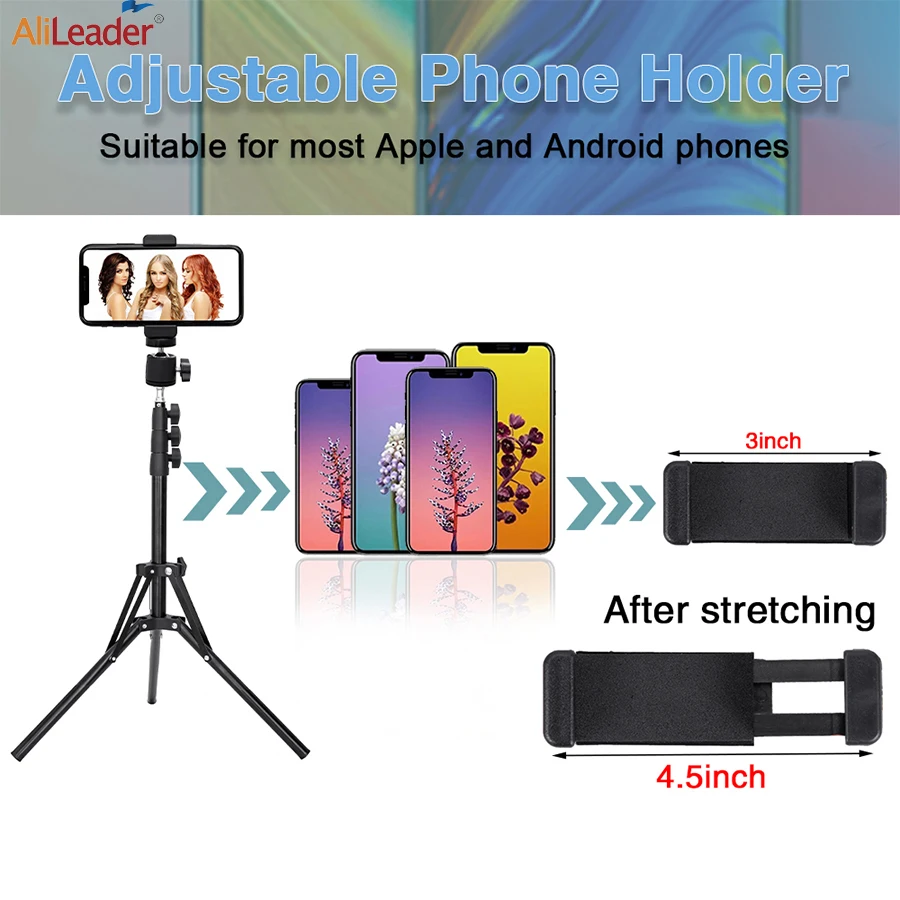 Alileader New 152Cm/64Cm Wig Stand Wig Tripod With Mannequin Canvas Block Head Adjustable Tripod Stand Wig Making kit TPins Gift