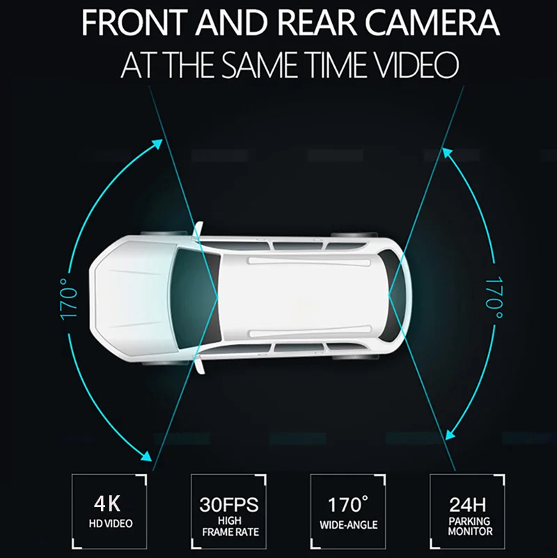 Dash Cam Rearview Camera Car Dvr Monitor Sameuo U680Pro Dash Cam 4K Rear View Auto Dashcam For Car Camera 2160P Video Recorder Reverse Dvr WIFI 24H Parking Monitor