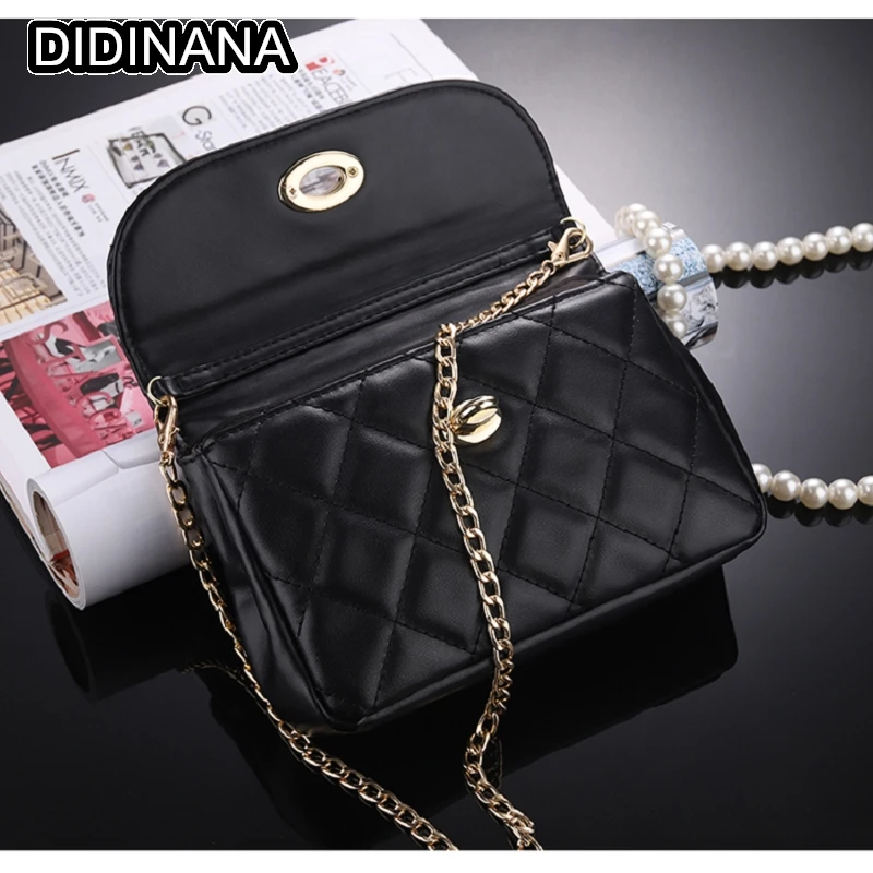 Fashion Female Waist Belt Bag PU Leather Metal Chain Waistband