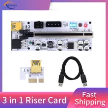 50Pcs Covyiv Riser Pcie 010 010x Plus Pci-E Pci E Express Card 1X Om X16 Usb 6pin Sata Adapter kabel Mijnbouw Riser Voor Videokaart