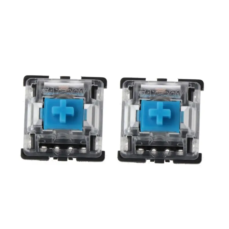 

10Pcs Mechanical Keyboard Gateron MX 3 Pin Blue Switch Transparent Case L4MA