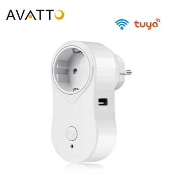 

AVATTO EU/UK/US 16A Standard Wifi Smart Plug with USB Port, Wireless Smart wifi Socket Outlet Work with Alexa,Google Home Audio