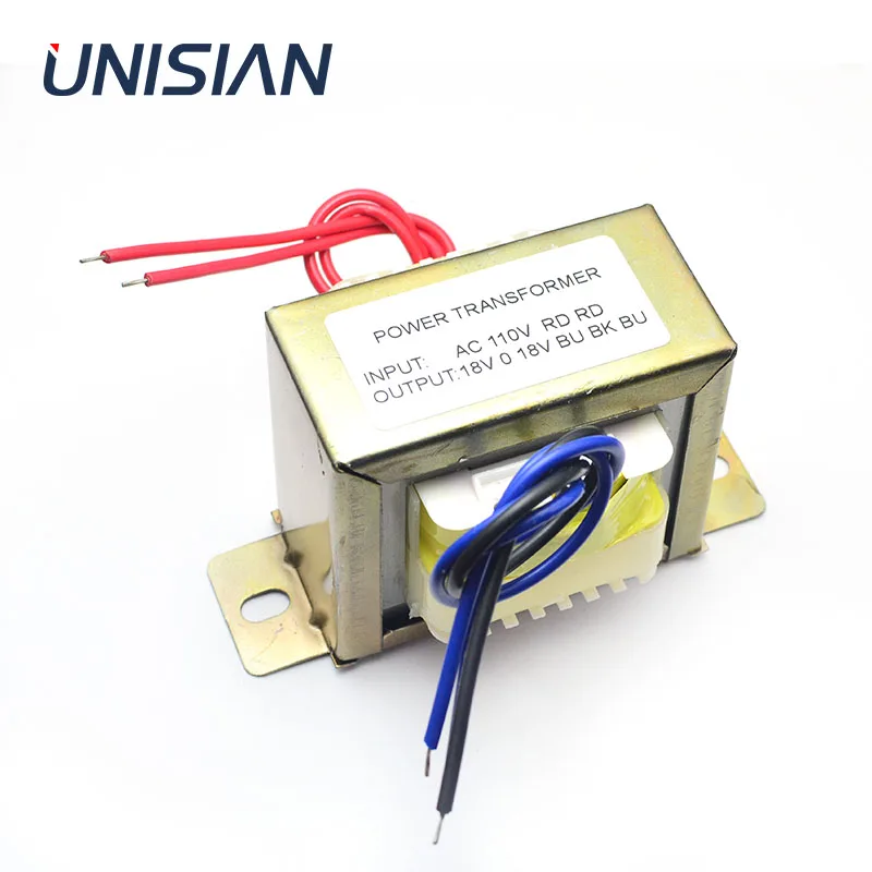 UNISIAN AC Dual 18 в 50 Вт трансформатор Вход AC 110 В 220 В выход двойной AC12V трансформатор питания для усилителя или тональной платы