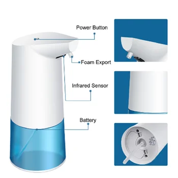 

Automatic Foam Soap Dispenser Sensor for Liquid Touchless Stainless Steel 280ML Home Eco-Friendly Hands Free Metal Silver& Black