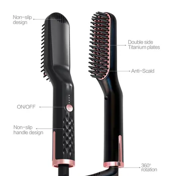 

Professional Beard Straightener Brush Hairdressing Comb Multifunctional Man Woman Hair Straightening Brush Beard Electric Comb