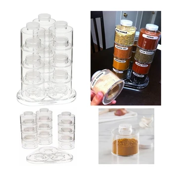 

6Pcs/Set Spice Jar Pepper 12 Spice Jar Spice Tower Rotating Design Spice Jar Kitchen Spice Rack Condiment Bottles