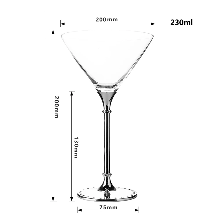 Oh Trend стеклянный Кубок старомодный стеклянный стакан для мартини, стакан для виски из нержавеющей стали, подставка, Хрустальное стекло es для питья, украшение для дома - Цвет: OH13130