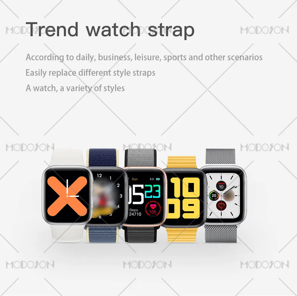 MODOSON Смарт-часы iwo 13 мини Series 5 полный Сенсорный экран ручка переключателя, с экраном сердцебиения, умные часы для Apple iphone Android