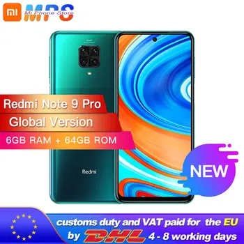 

Xiaomi Redmi Global Version Note 9 Pro 6GB 64GB NFC Smartphone Snapdragon 720G Octa Core 64MP Quad Camera 6.67" Screen