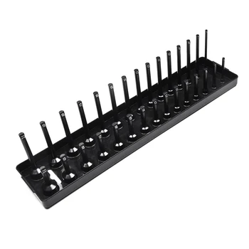 

6 PCS 1/4,3/8,1/2 Metric SAE Socket Tray Rack Holder Storage Tool Organizer