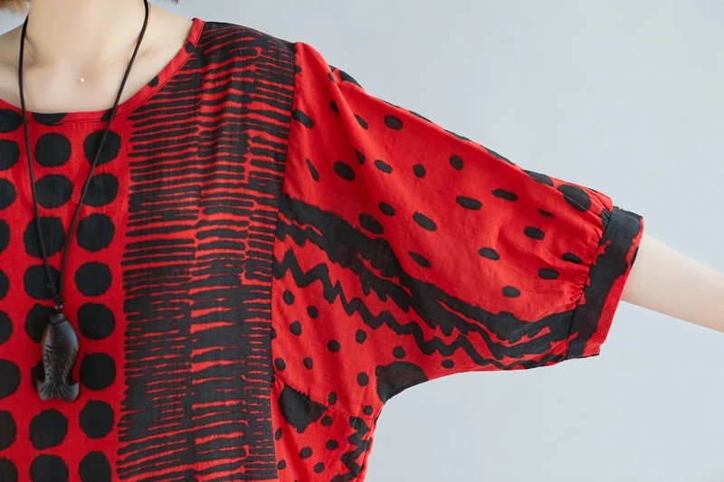 Хорошее качество, женская одежда, новинка, blusas feminina, весна-лето, стиль, корейский топ в горошек, с принтом, свободная футболка для женщин K0531