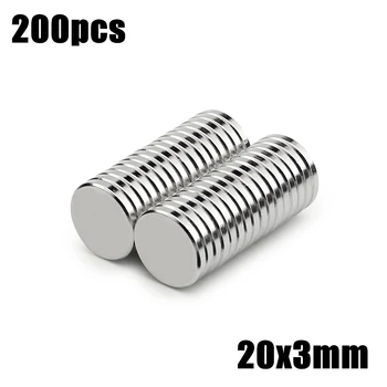 

200pcs 20x3mm Super Powerful Strong Bulk Small Round NdFeB Neodymium Disc Magnets Dia 20mm x 3mm N35 Rare Earth NdFeB Magnet