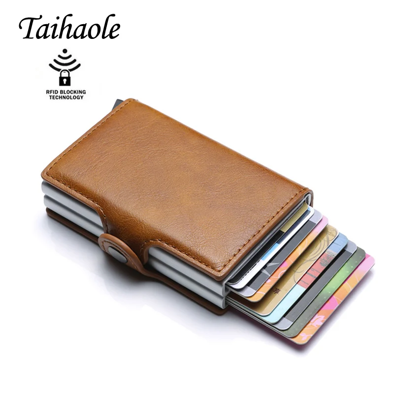 

Business Credit Card Holder Wallet Unisex Metal Blocking RFID Wallet ID Card Case Aluminium Travel Purse